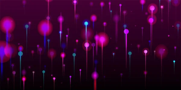 Růžová Purpurová Moderní Pozadí Vědecký Prapor Sítě Umělá Inteligence Big — Stockový vektor