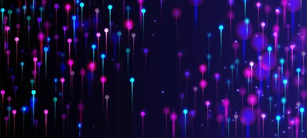 Fondo Moderno Rosa Azul Púrpura Partículas Nodos Luz Vívida Red — Vector de stock