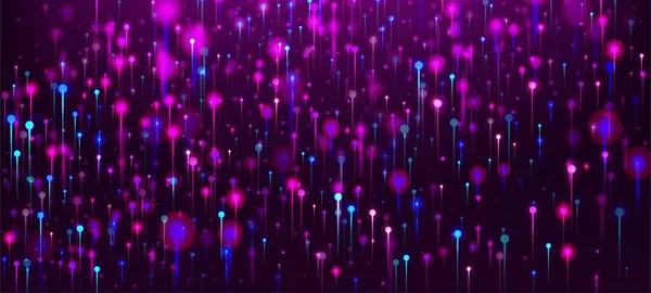 Голубой Розово Фиолетовый Абстрактный Фон Частицы Ярких Световых Булавок Искусственный — стоковый вектор