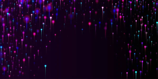 ブルーパープルピンクのモダンな背景 明るい光の粒子 ネットワーク科学バナー ビッグデータ人工知能イーサネット技術壁紙 社会科学光ファイバーピン — ストックベクタ