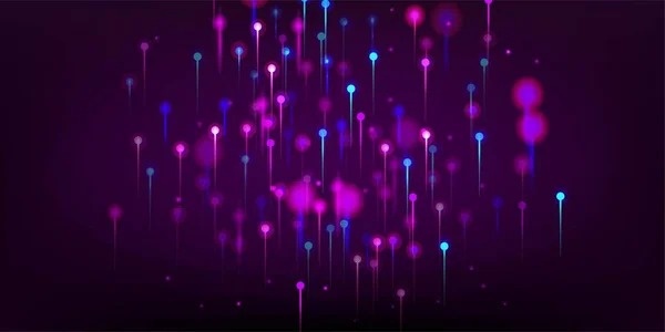 Lila Blå Rosa Abstrakt Tapet Ljusa Ljusstrålar Element Artificiell Intelligens — Stock vektor