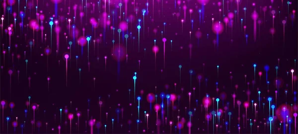 Sfondo Astratto Blu Viola Rosa Elementi Raggi Luminosi Intelligenza Artificiale — Vettoriale Stock