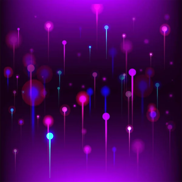 Purple Blue Pink Modern Wallpaper Neon Light Rays Elements Network — Stock Vector