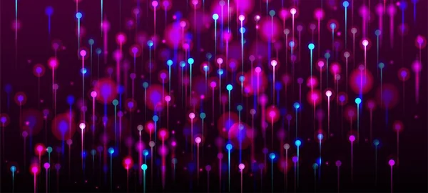 Blauw Paars Roze Abstracte Behang Heldere Lichtpinnen Elementen Artificial Intelligence — Stockvector