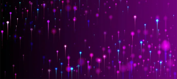 Pink Purple Blue Modern Wallpaper Neon Light Pins Particles Network — Stock Vector