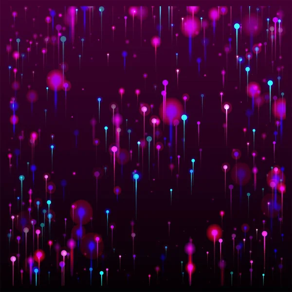 Blauw Paars Roze Abstracte Behang Heldere Lichtknooppunten Elementen Big Data — Stockvector