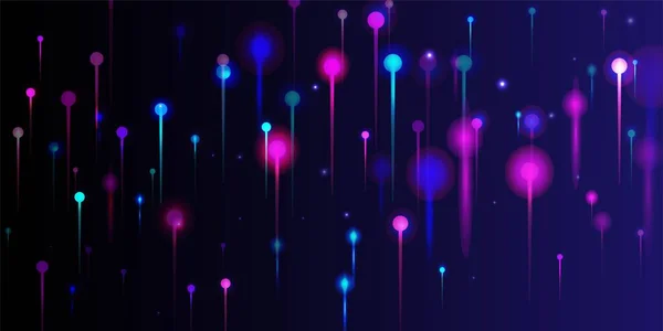 Голубой Фиолетовый Розовый Абстрактный Фон Яркие Светящиеся Частицы Искусственный Интеллект — стоковый вектор