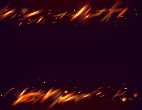 Пылающий Огонь Огненный Искры Фон Изолированный Огонь Красно Желтые Оранжевые — стоковый вектор