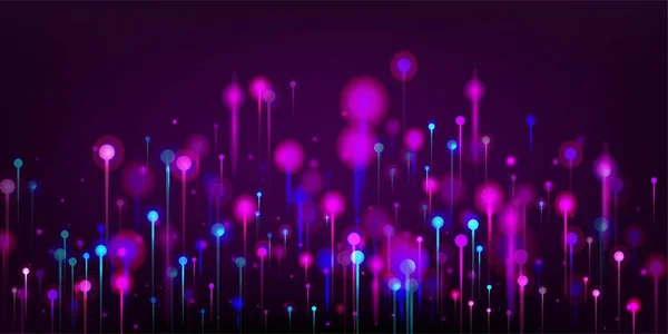 Rose Bleu Violet Fond Moderne Particules Brillantes Lumineuses Vives Intelligence — Image vectorielle