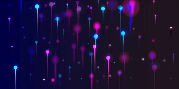 粉色蓝色紫色现代背景 亮光发光元件 网络科技横幅 人工智能大数据以太网技术壁纸 光纤社会科学光针 — 图库矢量图片