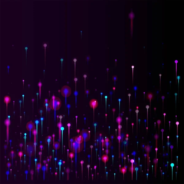 紫色粉红蓝背景 明亮的光点颗粒 人工智能大数据互联网技术壁纸 网络科技横幅 社会科学纤维光针 — 图库矢量图片