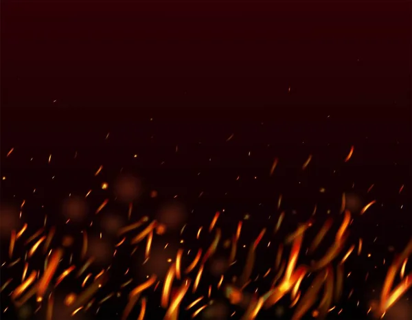 Brûler Flamme Flamboyante Scintille Fond Bonne Nuit Paillettes Bouffées Chaleur — Image vectorielle