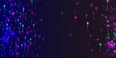 Mor Mavi Soyut Pembe Duvar Kağıdı. Yapay Zeka Büyük Veri İnternet Teknolojisi Arkaplanı. Canlı Işık Parçacıkları İğneledi. Ağ Bilimsel Sancak. Sosyal Bilimler Fiber Optik Işık İğneleri.