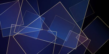 Altın çizgili Blue Night Business Banner. Silver Rich VIP Geo Tasarımı. 3D Soyut Çokgen Parlak Arkaplan. Noel Kareleri Çerçevesi. Koyu mavi altın kart. Kraliyet Üçgen Kapağı.