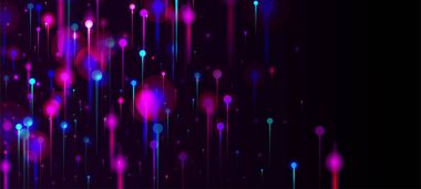 Mavi Mor Pembe Modern Duvar Kağıdı. Büyük Veri Yapay Zekası İnternet Geleceği Geçmişi. Ağ Bilimsel Sancak. Parlak Işık Parçacıkları. Sosyal Bilimler Fiber Optik Işık İğneleri.