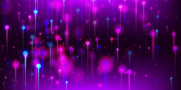 Розовый Синий Фиолетовый Абстрактные Обои Сетевой Технологический Флаг Частицы Ярких — стоковый вектор