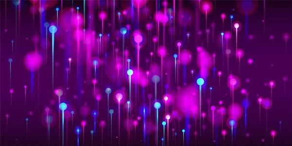 Blue Pink Purple Modern Wallpaper Bright Light Nodes Particles Big — Stock Vector