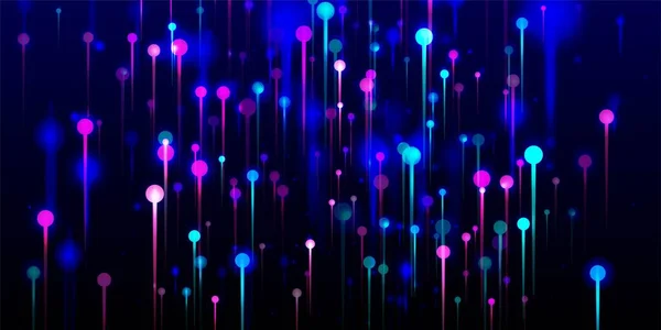 Purple Blue Pink Abstract Background Network Technology Banner Neon Light — стоковий вектор