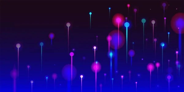 Pink Blue Purple Abstract Wallpaper Network Technology Banner Artificial Intelligence — Stock Vector