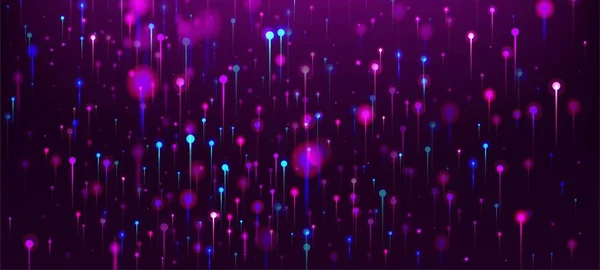 Blue Purple Pink Abstract Wallpaper Artificial Intelligence Big Data Internet — Stock Vector