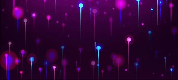 Růžová Purpurová Moderní Pozadí Network Technology Banner Neonové Světelné Uzly — Stockový vektor