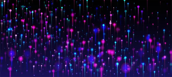 Blue Pink Purple Abstract Background Éléments Nœuds Lumineux Vifs Intelligence — Image vectorielle