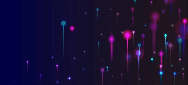Lila Rosa Blau Abstrakte Tapete Netzwerk Wissenschaftliches Banner Neonlichtelemente Künstliche — Stockvektor