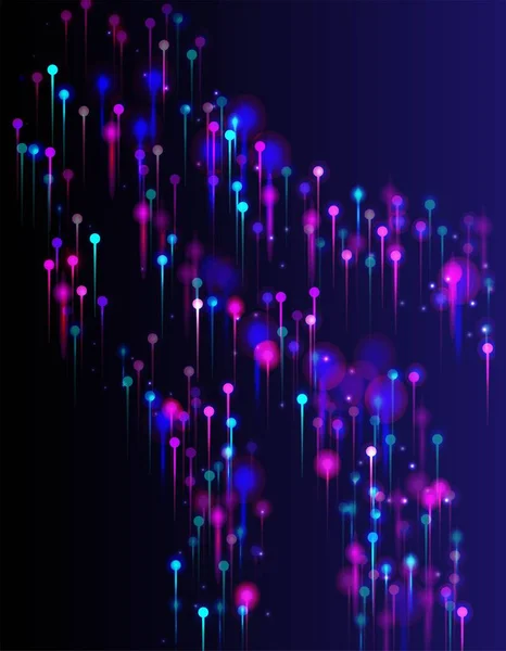 Bleu Rose Violet Papier Peint Abstrait Big Data Intelligence Artificielle — Image vectorielle