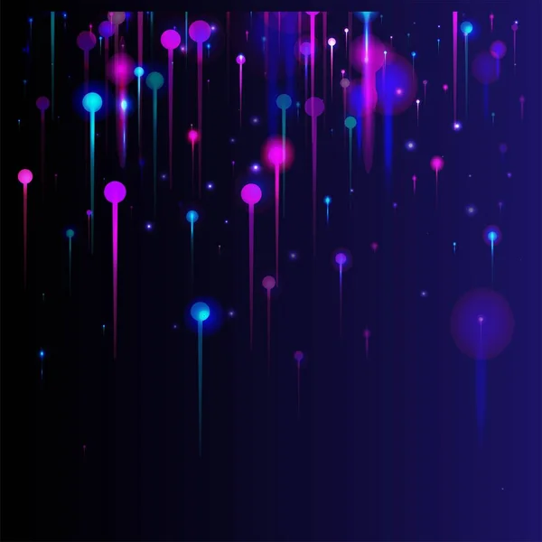 Фиолетово Голубой Абстрактный Фон Частицы Неоновых Лучей Большие Данные Искусственный — стоковый вектор