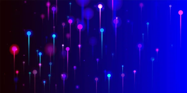 粉色蓝色紫色现代背景 网络科技横幅 视觉光环元素 海量数据人工智能互联网未来主义墙纸 光纤社会科学光针 — 图库矢量图片