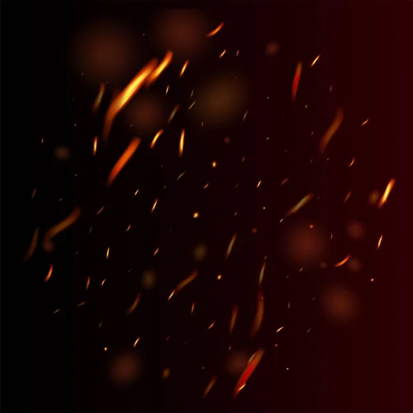 Спалювання Полум Пожежа Спарклеює Фон Ізольований Вогонь Помаранчеві Жовті Червоні — стоковий вектор