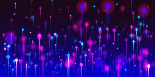 Sfondo Astratto Viola Rosa Blu Perni Luminosi Particelle Bandiera Scientifica — Vettoriale Stock