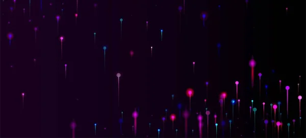 紫色蓝色粉红现代背景 大数据人工智能以太网技术壁纸 尼昂光点粒子 网络科技横幅 社会科学纤维光针 — 图库矢量图片