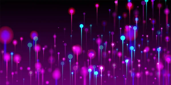 Carta Parati Moderna Viola Rosa Blu Intelligenza Artificiale Big Data — Vettoriale Stock