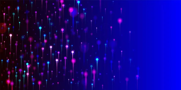 Blue Purple Pink Résumé Fond Bannière Scientifique Réseau Éléments Rayons — Image vectorielle