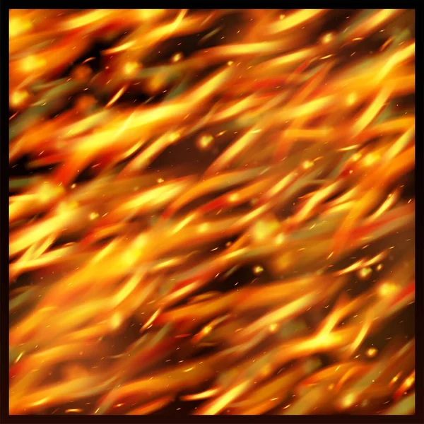 Blazing Flame Fiery Sparkles Background Energie Realistă Strălucitoare Imagine Realistă — Vector de stoc