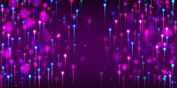 パープルブルーピンクのモダンな背景 明るい光の光線の要素 ビッグデータ人工知能イーサネット技術壁紙 ネットワーク科学バナー 社会科学光ファイバーピン — ストックベクタ