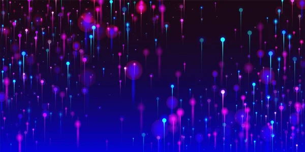 Fondo Pantalla Azul Púrpura Rosa Abstracto Partículas Nodos Luz Vívida — Archivo Imágenes Vectoriales