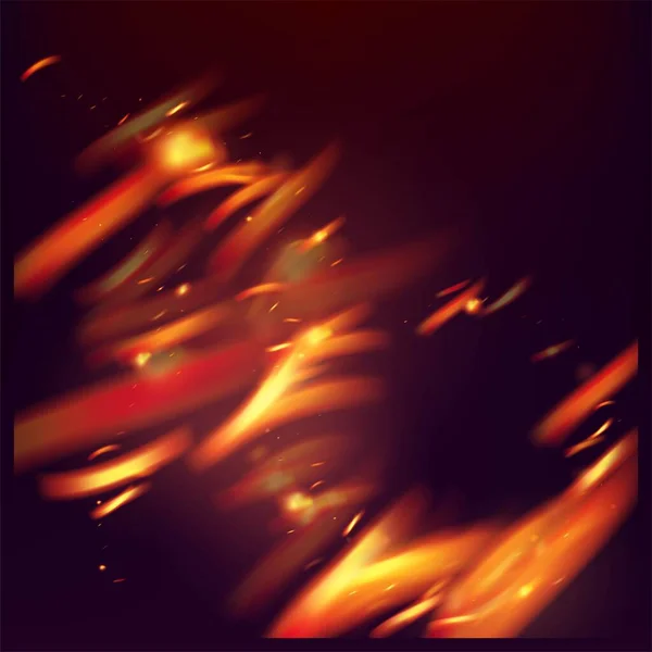 Chama Ardente Fiery Sparkles Fundo Brilho Fogo Quente Pisca Realistic — Vetor de Stock