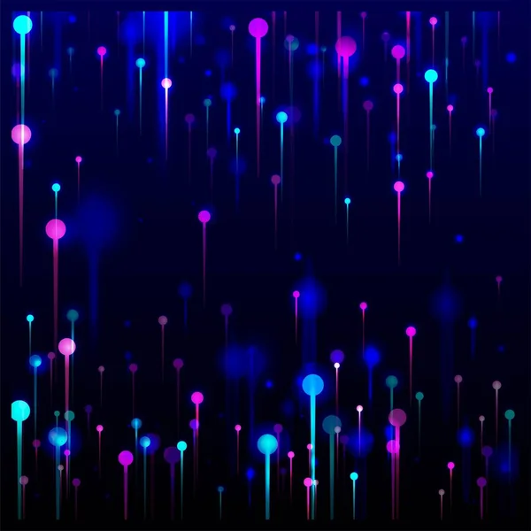 蓝色紫色粉红摘要墙纸 大数据人工智能互联网技术背景 活体轻粉颗粒 网络科学横幅 光纤社会科学光针 — 图库矢量图片