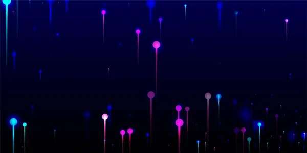 蓝色粉红紫色摘要墙纸 Neon Light Nodes Elements 大数据人工智能互联网技术背景 网络科技横幅 社会科学纤维光针 — 图库矢量图片