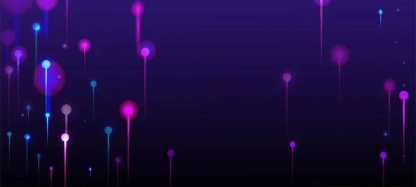 紫蓝粉红摘要墙纸 大数据人工智能互联网技术背景 网络科学横幅 Neon Light Rays Elements 社会科学纤维光针 — 图库矢量图片