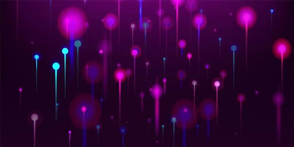 Blue Pink Purple Abstract Background Éléments Lumineux Néon Bannière Scientifique — Image vectorielle