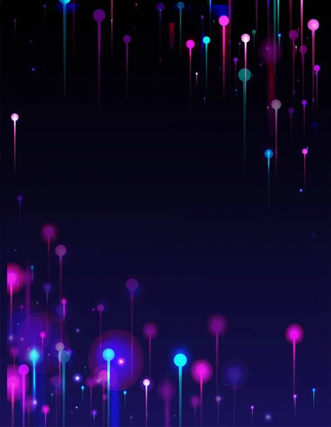 ピンクパープルブルーのモダンな背景 明るい光のノード粒子 ネットワーク技術バナー ビッグデータ人工知能インターネット未来壁紙 光ファイバー 社会科学ライトピン — ストックベクタ