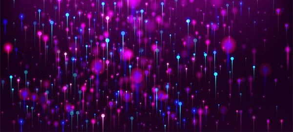 Blue Pink Purple Abstract Background Éléments Néon Light Pins Intelligence — Image vectorielle