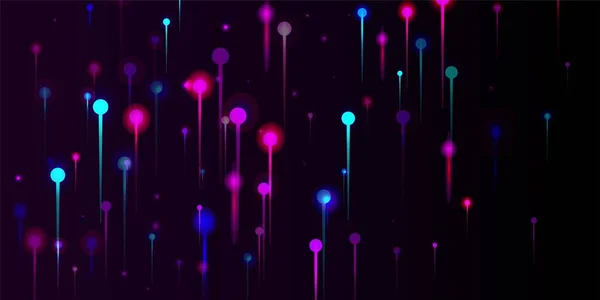 Rosa Roxo Azul Fundo Moderno Luz Néon Partículas Big Data — Vetor de Stock