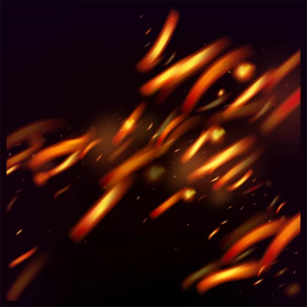 Спалювання Полум Пожежа Спарклеює Фон Гарячі Лабіринти Яскрава Ніч Зорі — стоковий вектор