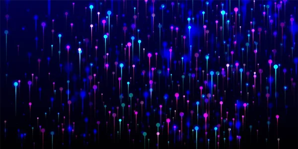 蓝色紫色粉红摘要墙纸 网络科学横幅 Neon Light Rays粒子 人工智能大数据互联网技术背景 社会科学纤维光针 — 图库矢量图片