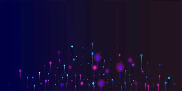 Fondo Abstracto Rosa Púrpura Azul Banner Tecnología Red Partículas Brillo — Vector de stock