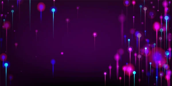 Paars Roze Blauw Modern Behang Neon Lichtpinnen Elementen Netwerk Wetenschappelijke — Stockvector